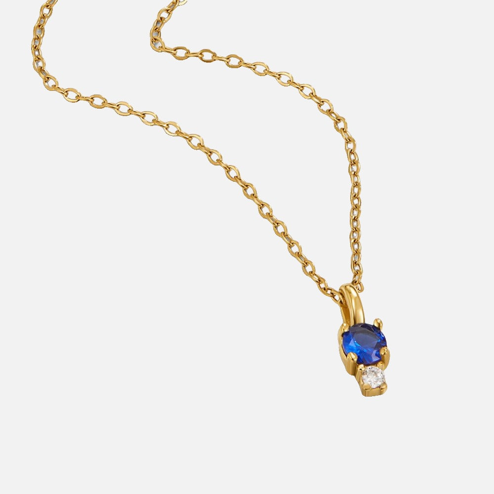 Sapphire Drop Pendant Necklace