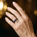Antique Ring in Gold & Blue Crystal