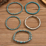 Boho Bracelet Set with Turquoise Pearls