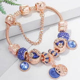 Rose Gold & Blue Crystal Bracelet