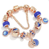 Rose Gold & Blue Crystal Bracelet