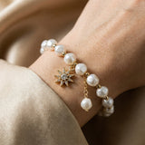 White Gold Daisy & Sunflower Bracelet