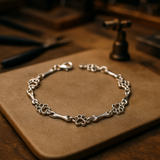 Bracelet with Raised Claws & Raw Silver Bones – Limited Edition