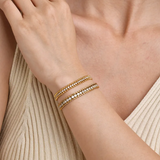 Stainless Steel Bracelet with Chain & Cubic Zirconia
