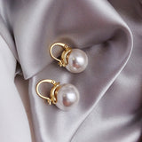 Large Earrings with Gold Daisies