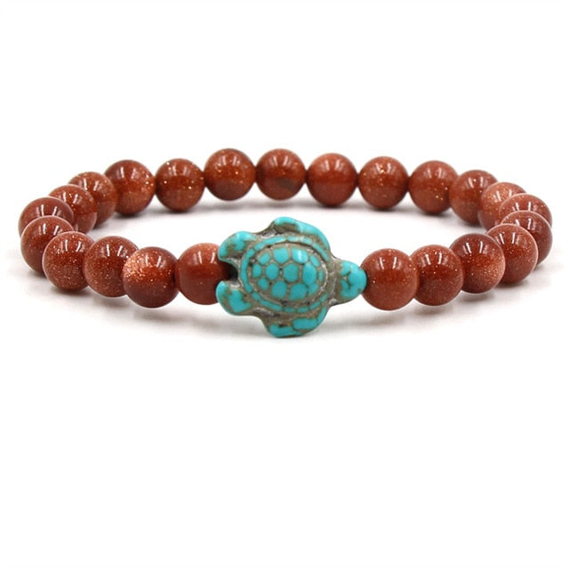 Exclusive Natural Stone Turtle Bracelet