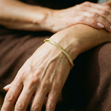 Elegant Bracelet with Crystals & Double Gold Rows