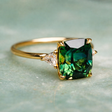 Elegant Square Emerald Ring