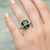 Elegant Square Emerald Ring
