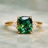 Elegant Square Emerald Ring