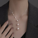 Elegant Necklace with Hanging Pearls