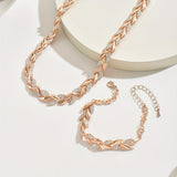 Elegant Fishtail-Shaped Set with Glass & Stones