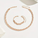 Elegant Fishtail-Shaped Set with Glass & Stones
