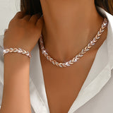 Elegant Fishtail-Shaped Set with Glass & Stones