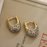 Elegant & Colorful Earrings with Embedded Crystals