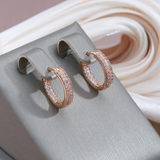 Elegant & Shimmering Gold Cubic Zirconia Earrings