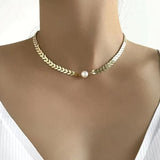 Greek Necklace with Gold Pearl