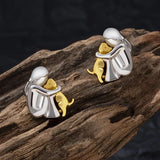 Two-Tone Earrings in Silver & Gold