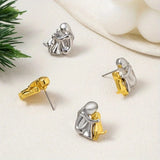 Two-Tone Earrings in Silver & Gold