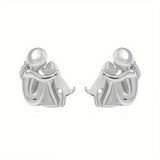 Two-Tone Earrings in Silver & Gold