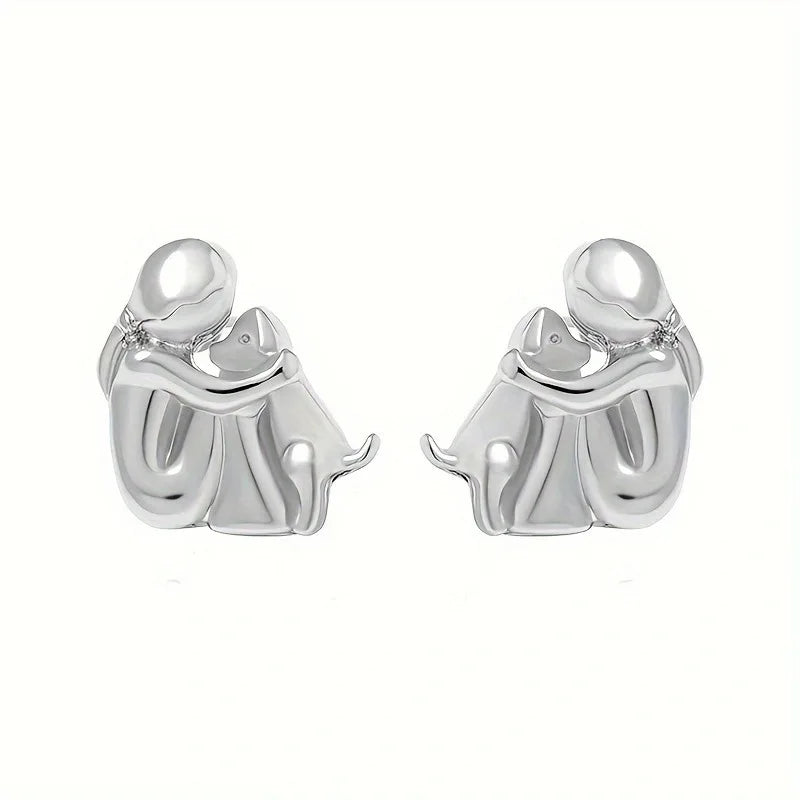 Two-Tone Earrings in Silver & Gold