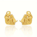 Two-Tone Earrings in Silver & Gold