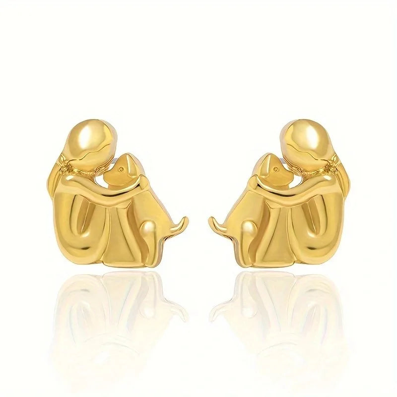 Two-Tone Earrings in Silver & Gold