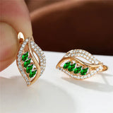 Katarina Emerald Leaf Earrings