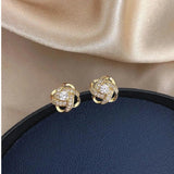 Cross-Shaped Earrings with Floral Pattern