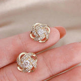 Cross-Shaped Earrings with Floral Pattern