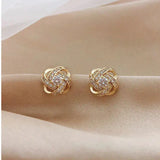 Cross-Shaped Earrings with Floral Pattern