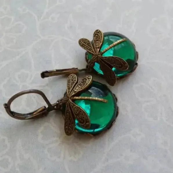 Ball-Shaped Earrings in Antique Gold