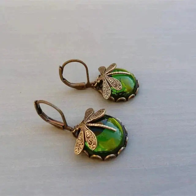 Ball-Shaped Earrings in Antique Gold