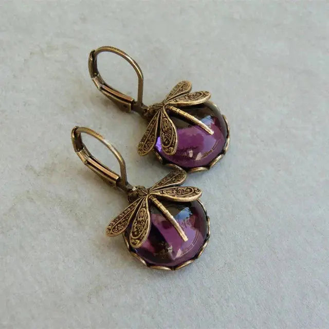 Ball-Shaped Earrings in Antique Gold