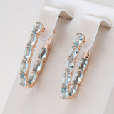 Gold Earrings with Turquoise & Zircon
