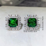 Earrings with Cubic Zirconia & Emeralds