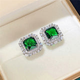 Earrings with Cubic Zirconia & Emeralds