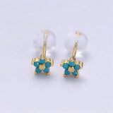 Earrings with Delicate Floral Pattern