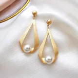 Earrings with Crystals & Round Pearls
