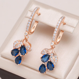 Earrings with Blue Crystals