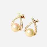 Earrings with Pearls & Braided Crystals