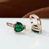 Earrings with Emerald Stone Hearts