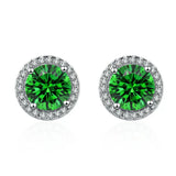 Earrings with Emeralds & Diamonds