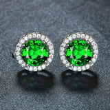 Earrings with Emeralds & Diamonds
