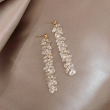 Earrings with Gold Pendant & Zircon