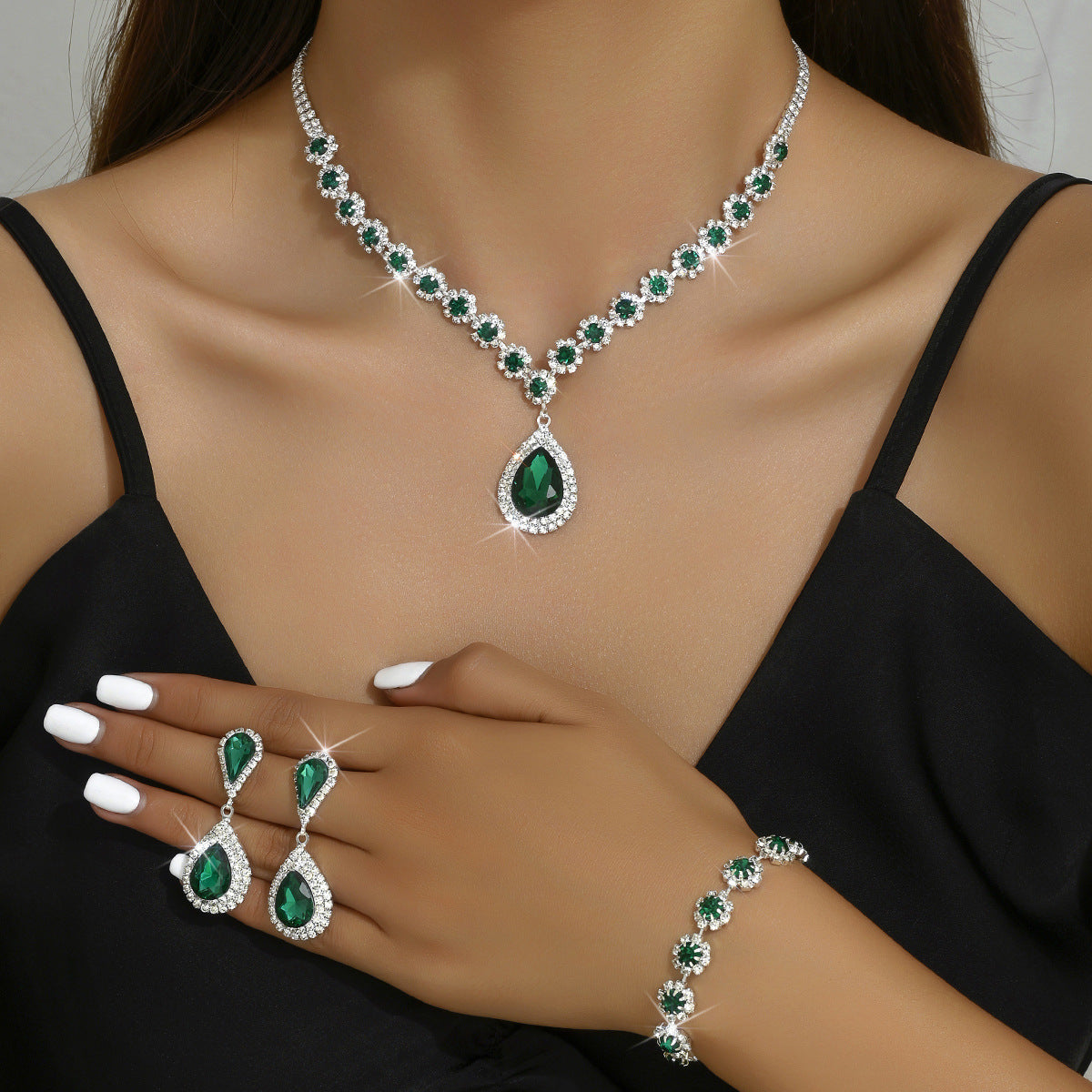 Complete Three-Piece Bridal Jewelry Set