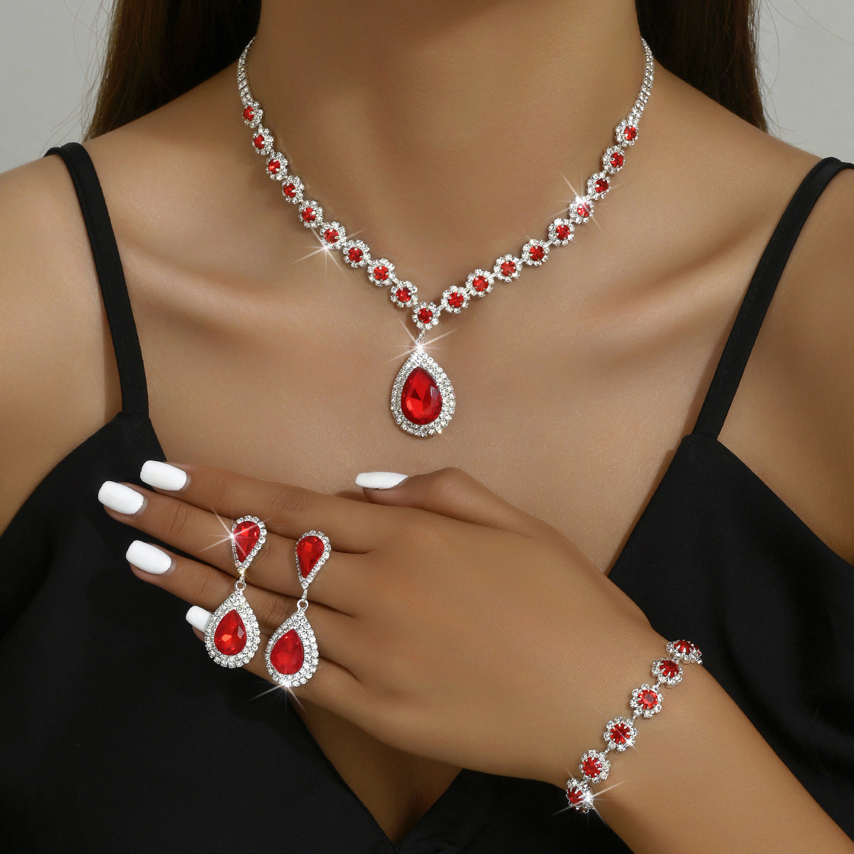 Complete Three-Piece Bridal Jewelry Set