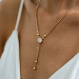 Crystal Necklace in Gold Tone