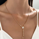 Crystal Necklace in Gold Tone