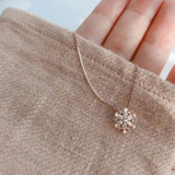Crystal Necklace with Shimmering Snow in Gold & Silver